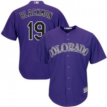 Men's Colorado Rockies 19 Charlie Blackmon Purple Cool Base Jersey