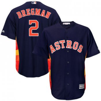 Men's Houston Astros 2 Alex Bregman Navy Cool Base Jersey