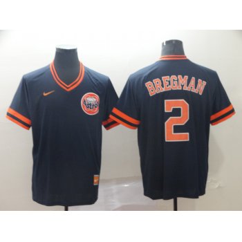 Men's Houston Astros 2 Alex Bregman Navy Throwback Jersey