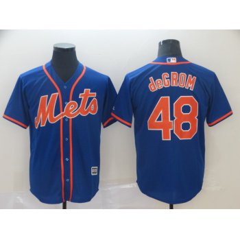 Men's New York Mets 48 Jacob deGrom Royal Cool Base Jersey