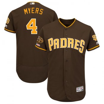 Men's San Diego Padres 4 Wil Meyers Brown 50th Anniversary and 150th Patch FlexBase Jersey