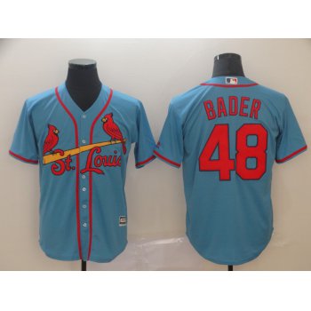 Men's St. Louis Cardinals 48 Harrison Bader Light Blue Cool Base Jersey