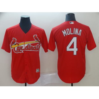 Men's St. Louis Cardinals 4 Yadier Molina Red Cool Base Jersey