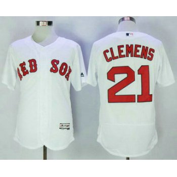 Men's Boston Red Sox #21 Roberto Clemente Retired White Stitched MLB 2016 Majestic Flex Base Jersey