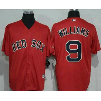 Men's Boston Red Sox #9 Ted Williams Retired Red Stitched MLB Majestic Cool Base Jersey