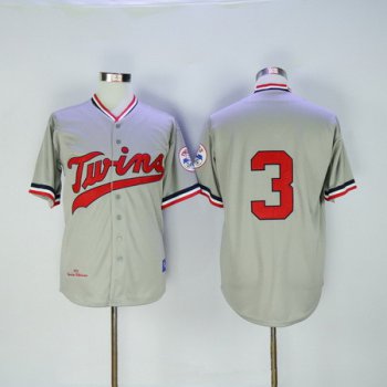 Men's Minnesota Twins #3 Harmon Killebrew 1972 Gray Stitched MLB Throwback Jersey By Mitchell & Ness