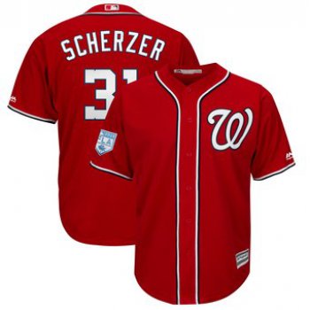 Men's Washington Nationals 31 Max Scherzer Majestic Scarlet 2019 Spring Training Cool Base Player Jersey