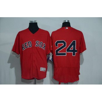 Men's Boston Red Sox #24 David Price No Name Red 2016 Flexbase Majestic Baseball Jersey