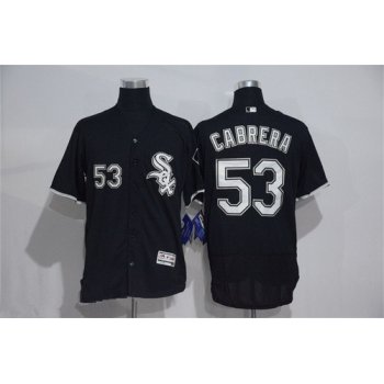 Men's Chicago White Sox #53 Melky Cabrera Black Stitched MLB 2016 Majestic Flex Base Jersey