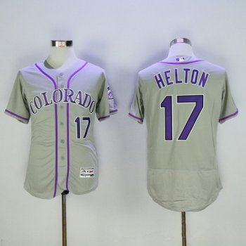 Men's Colorado Rockies #17 Todd Helton Retired Gray 2016 Flexbase Majestic Baseball Jersey