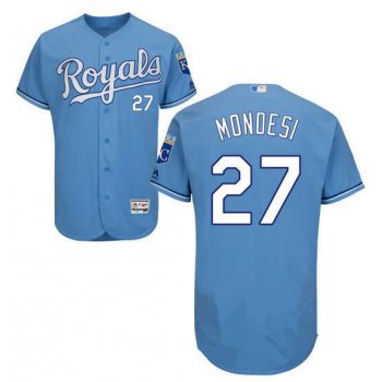 Men's Kansas City Royals #27 Raul A. Mondesi Light Blue Stitched MLB Majestic Cool Base Jersey