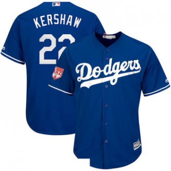 Men's Los Angeles Dodgers 22 Clayton Kershaw Royal 2019 Spring Training Cool Base Jersey