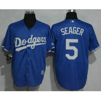 Men's Los Angeles Dodgers #5 Corey Seager Blue New Cool Base Jersey