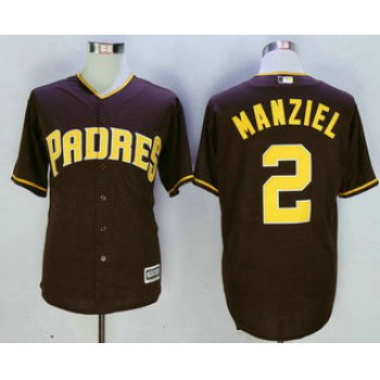 Men's San Diego Padres #2 Johnny Manziel Brown Stitched MLB Majestic Cooperstown Cool Base Jersey