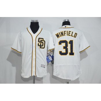 Men's San Diego Padres #31 Dave Winfield White Home 2016 Flexbase Majestic Baseball Jersey