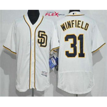 Men's San Diego Padres Retired Player #31 Dave Winfield Home White 2016 Flexbase Majestic Baseball Jersey