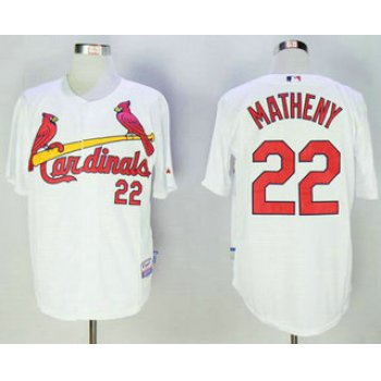 Men's St. Louis Cardinals #22 Mike Matheny White Cool Base Stitched MLB Jersey