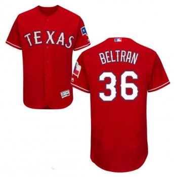 Men's Texas Rangers #36 Carlos Beltran Red 2016 Flex Base Majestic Stitched MLB Jersey