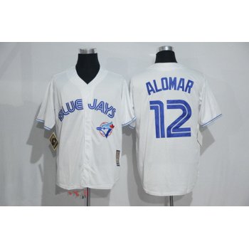 Men's Toronto Blue Jays #12 Roberto Alomar White Majestic Cool Base Cooperstown Collection Player Jersey