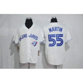 Men's Toronto Blue Jays #55 Russell Martin White Majestic Cool Base Cooperstown Collection Jersey