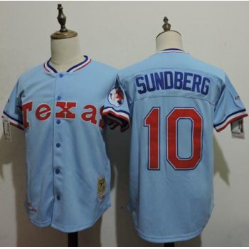 Mitchell And Ness Rangers #10 Jim Sundberg Light Blue Throwback Stitched MLB Jersey