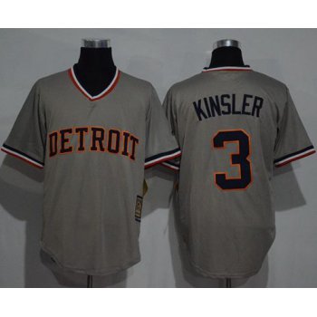 Tigers #3 Ian Kinsler Grey Cooperstown Throwback Stitched MLB Jersey