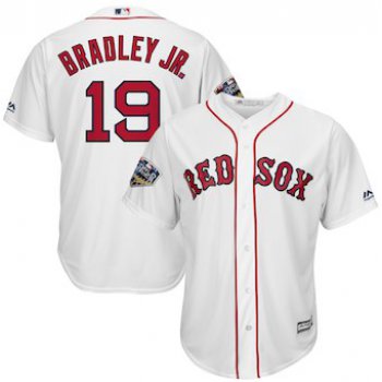 Men's Boston Red Sox #19 Jackie Bradley Jr. Majestic White 2018 World Series Cool Base Player Jersey