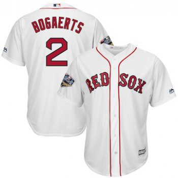 Men's Boston Red Sox #2 Xander Bogaerts Majestic White 2018 World Series Cool Base Player Jersey