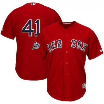 Men's Boston Red Sox #41 Chris Sale Majestic Scarlet 2018 World Series Cool Base Player Number Jersey