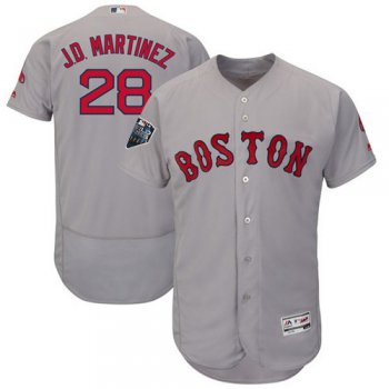 Red Sox #28 J. D. Martinez Grey Flexbase Authentic Collection 2018 World Series Stitched MLB Jersey