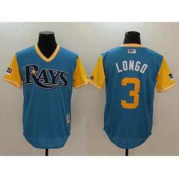 Tampa Bay Rays 3 Evan Longoria Longo Majestic Light Blue 2018 Players Weekend Authentic Jersey