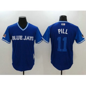 Toronto Blue Jays 11 Kevin PillarPill Majestic Royal 2018 Players Weekend Authentic Jersey