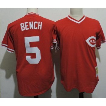 Men's Cincinnati Reds #5 Johnny Bench Retired Red Pullover Cooperstown Collection Cool Base Jersey