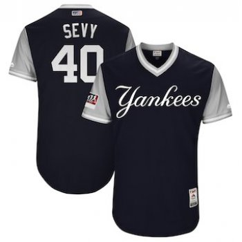 Men's New York Yankees 40 Luis Severino Sevy Majestic Navy 2018 Players' Weekend Authentic Jersey