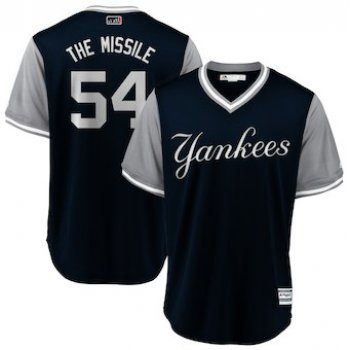 Men's New York Yankees 54 Aroldis Chapman The Missile Majestic Navy 2018 Players' Weekend Authentic Jersey