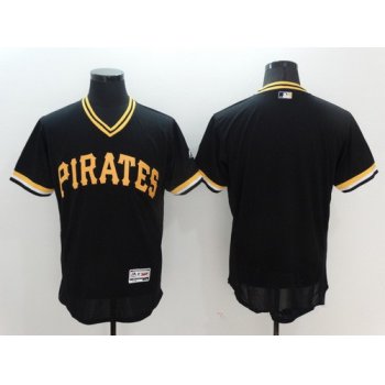 Men's Pittsburgh Pirates Blank Black Pullover 2016 Flexbase Majestic Baseball Jersey