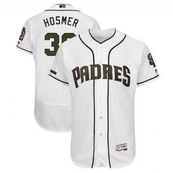 Men's San Diego Padres 30 Eric Hosmer Majestic White 2018 Memorial Day Authentic Collection Flex Base Player Jersey