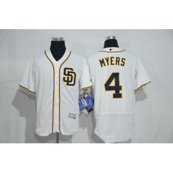 Men's San Diego Padres #4 Wil Myers White Home 2016 Flexbase Majestic Baseball Jersey