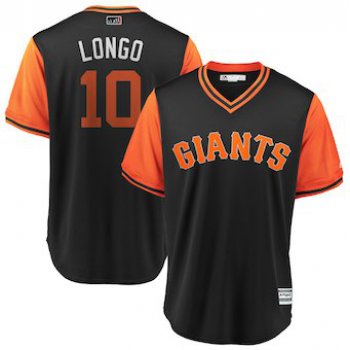 Men's San Francisco Giants 10 Evan Longoria Longo Majestic Black 2018 Players' Weekend Cool Base Jersey