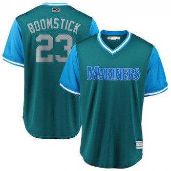 Men's Seattle Mariners 23 Nelson Cruz Boomstick Light Blue 2018 Players' Weekend Cool Base Jersey