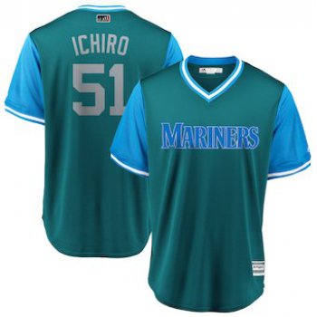 Men's Seattle Mariners 51 Ichiro Suzuki Ichiro Light Blue 2018 Players' Weekend Cool Base Jersey