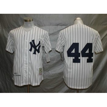 New York Yankees 44 Reggie Jackson 1977 White Throwback Jersey