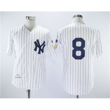 New York Yankees 8 Yogi Berra White 1951 Throwback Jersey