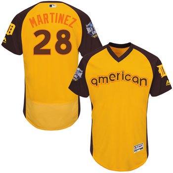 J. D. Martinez Gold 2016 All-Star Jersey - Men's American League Detroit Tigers #28 Flex Base Majestic MLB Collection Jersey