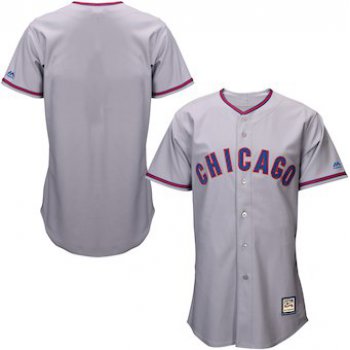 Men's Chicago Cubs Majestic Blank Gray Cooperstown Cool Base Team Jersey