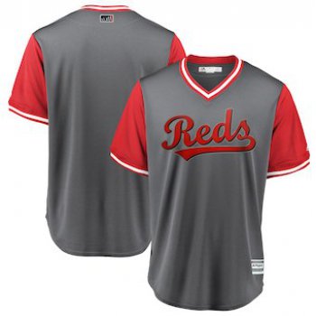 Men's Cincinnati Reds Blank Majestic Gray 2018 Players' Weekend Team Jersey