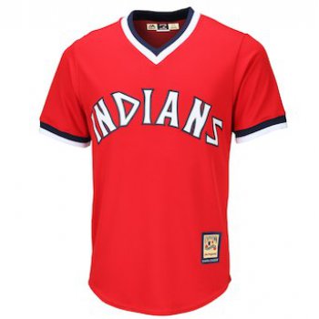 Men's Cleveland Indians Majestic Blank Red Alternate Cooperstown Cool Base Team Jersey