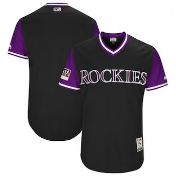 Men's Colorado Rockies Majestic Black 2018 Players' Weekend Authentic Team Jersey