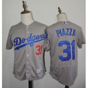 Men's Los Angeles Dodgers #31 Mike Piazza Retir Gray 2016 Flexbase Majestic Baseball Jersey