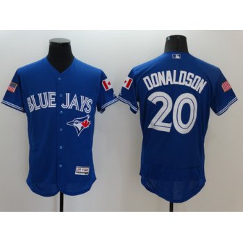 Men's Toronto Blue Jays #20 Josh Donaldson Royal Blue Fashion Stars & Stripes 2016 Flexbase Majestic Jersey